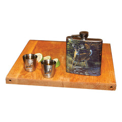 deer hip flask & shot glass gift set