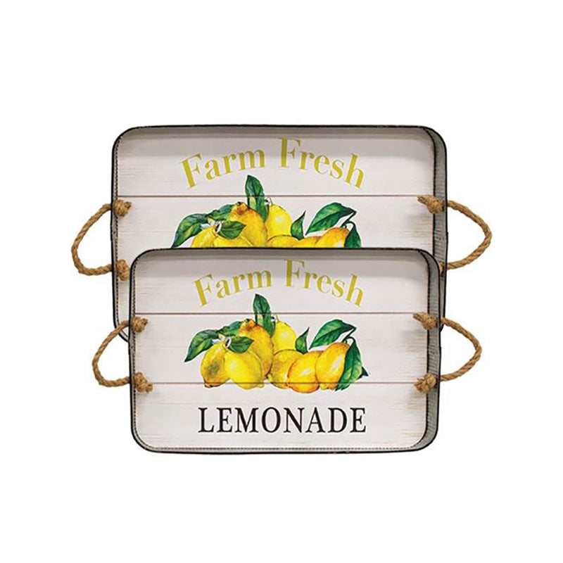 farm fresh lemonade serving trays