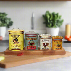 vintage advertising kitchen canisters