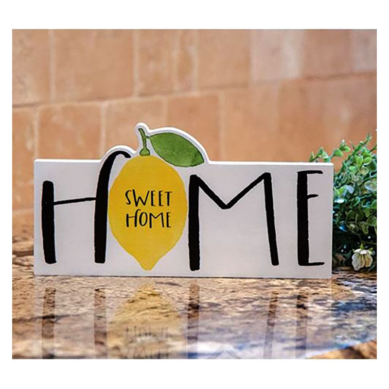 home sweet home lemon block sign
