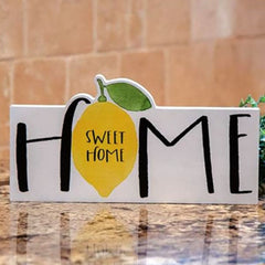 home sweet home lemon block sign