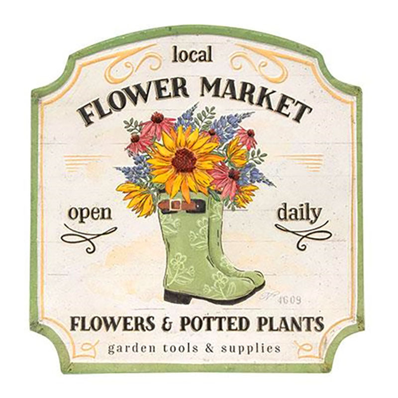 local flower market tin sign