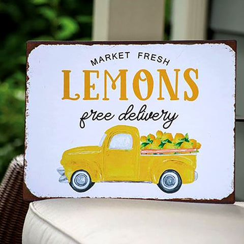 Market Fresh Lemons Vintage Sign