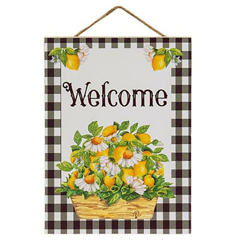 Basket of Daisies and Lemons Welcome Sign