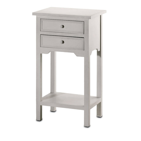 White Two Drawer Side Table