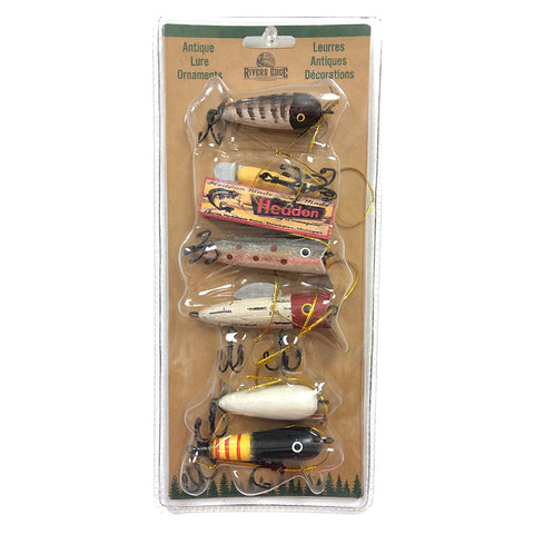 Antique Fishing Lures Christmas Ornaments 6 Pack