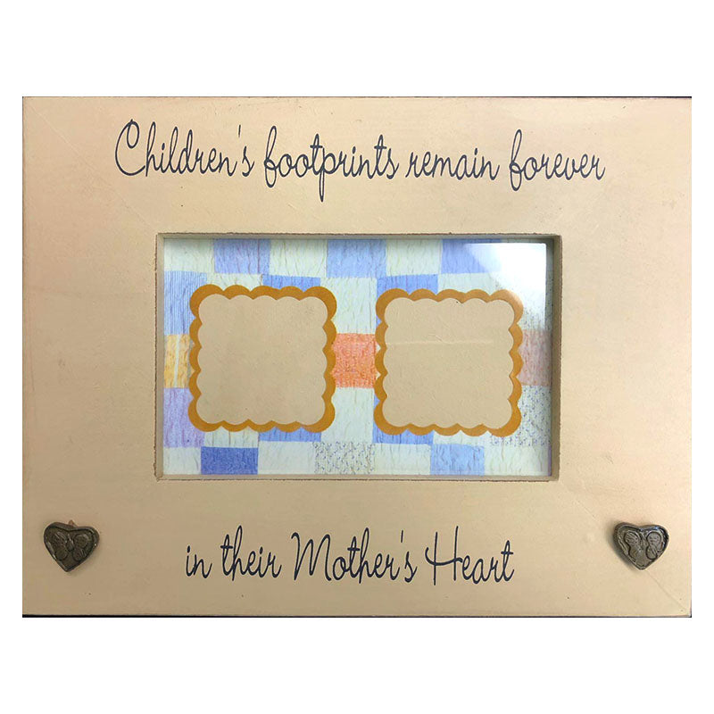 baby's footprints imprintable keepsake photo frame