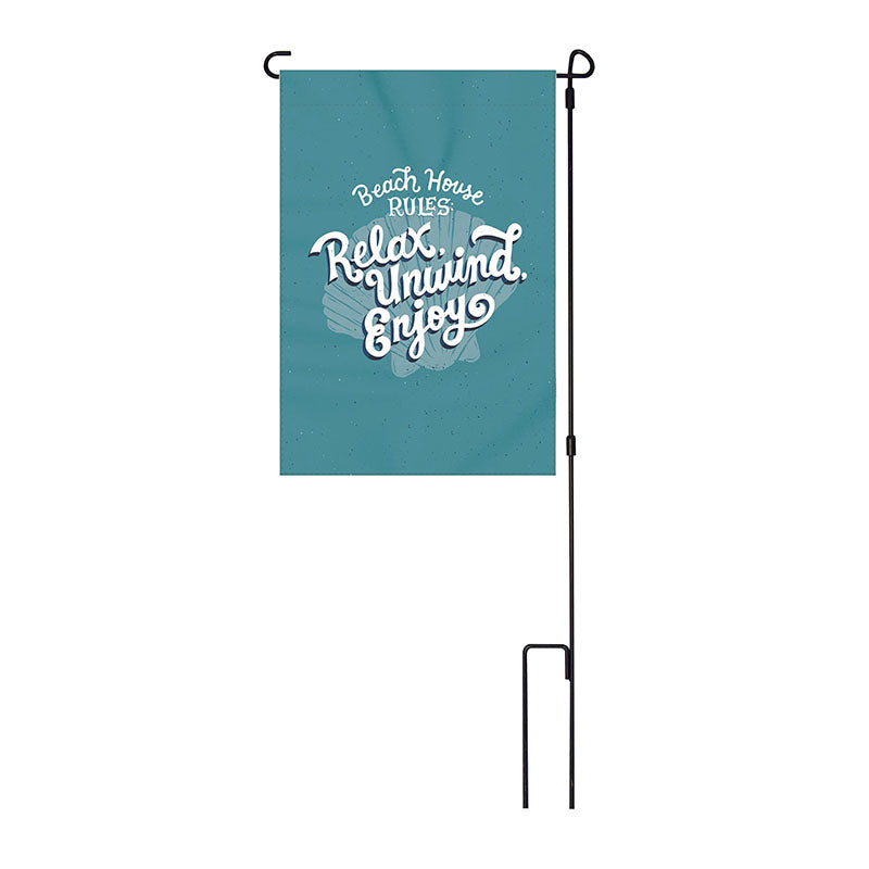 beach house rules garden flag with pole