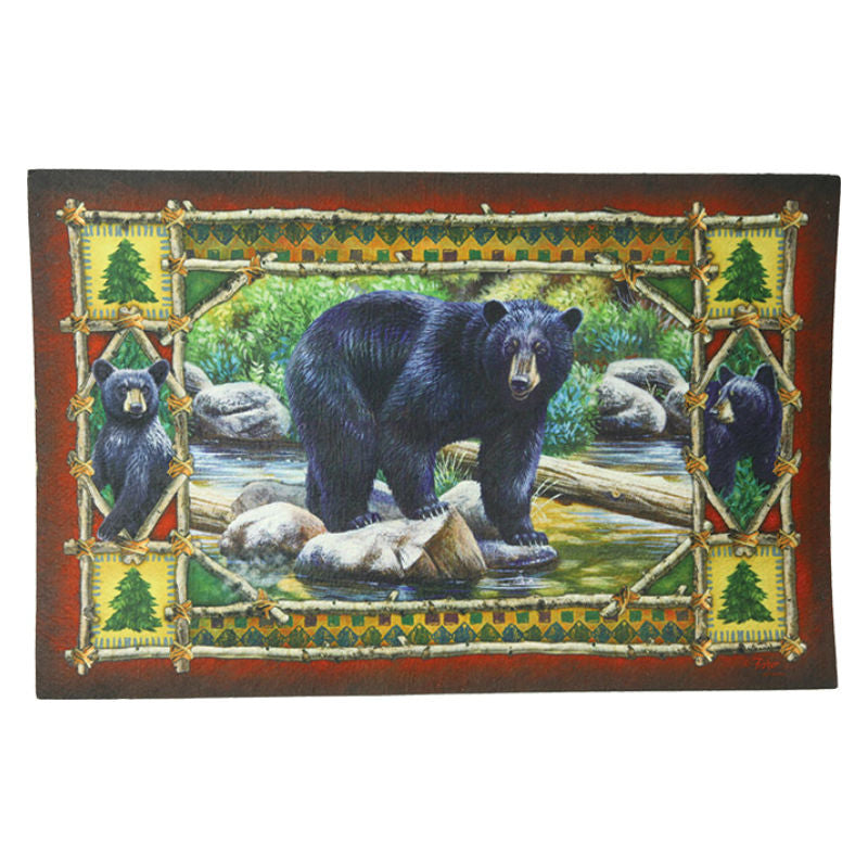 bear scene door mat