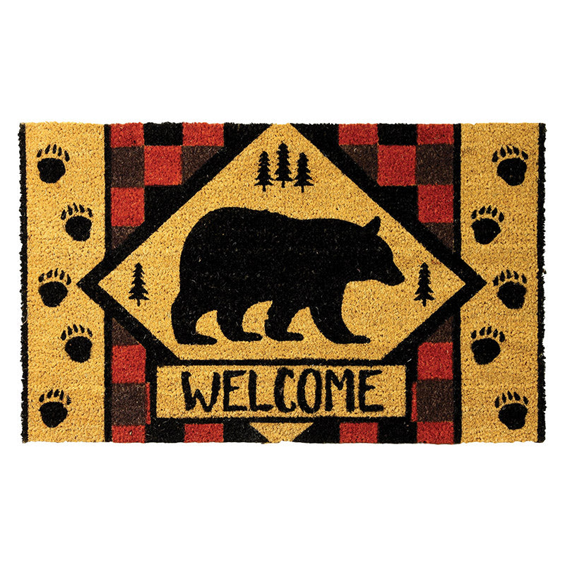 bear welcome coir door mat