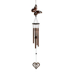 butterfly heart wind chimes