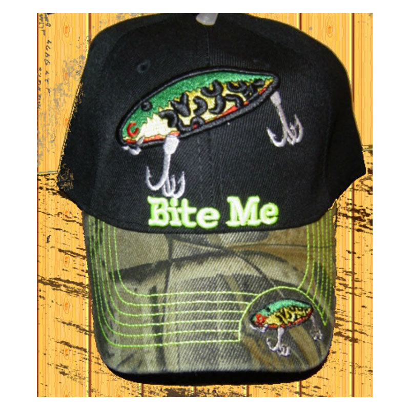 Bite Me Fishing Lures Camo Hat CP297