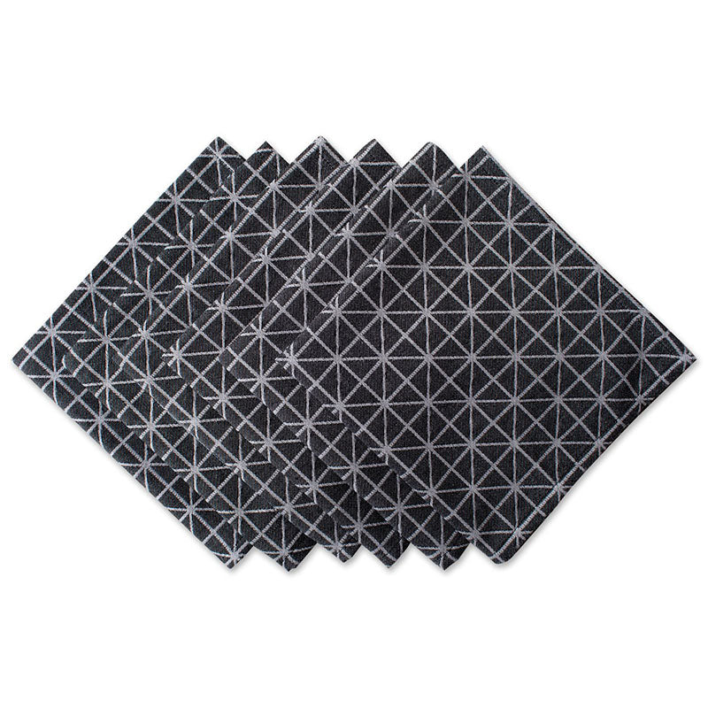 black and white triangle dinner napkins