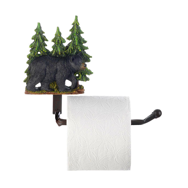 Black Bear Cub Standing Toilet Paper Holder