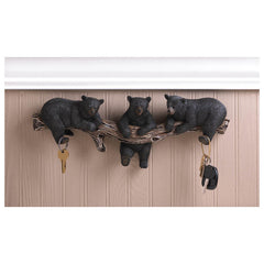 black bear trio wall hooks