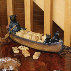 black bears in canoe dominoes