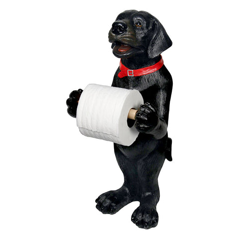 Black Labrador Standing Toilet Tissue Holder
