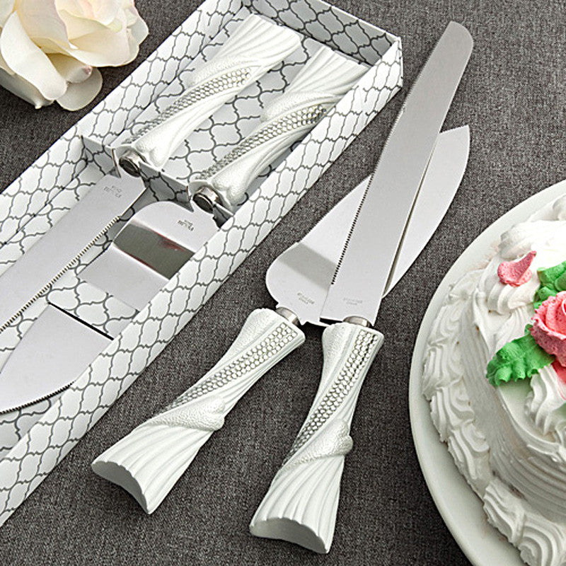 Rustic Wedding Cake Server & Knife Set - Twine Rope