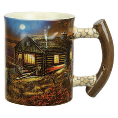cabin scene ceramic beverage mug