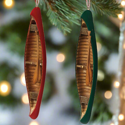 Canoes With Paddles Christmas Ornaments