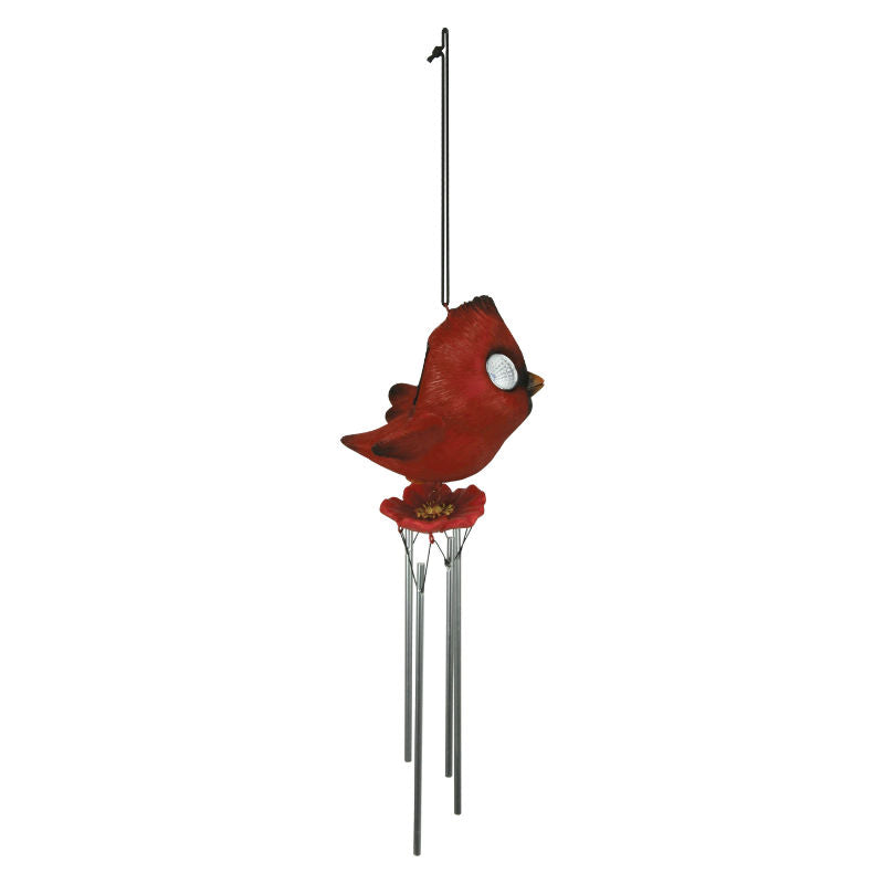 cardinal led bird windchimes