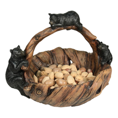 carved bear basket