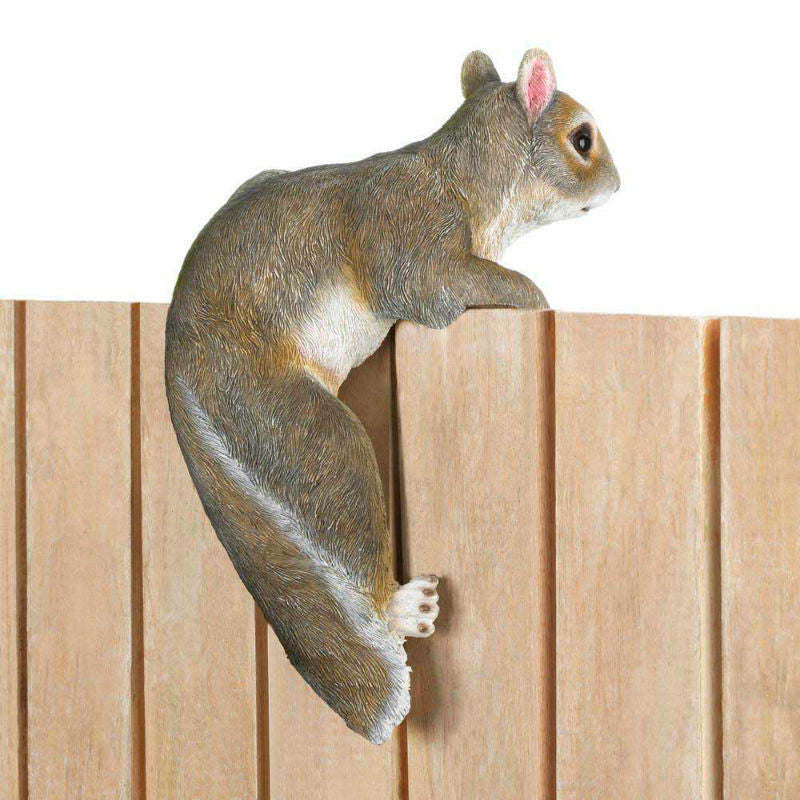 climbing squirrel garden figurine