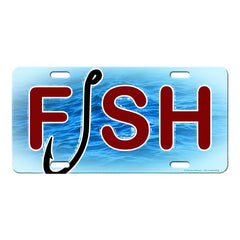 fish and hook fishing vanity license plate