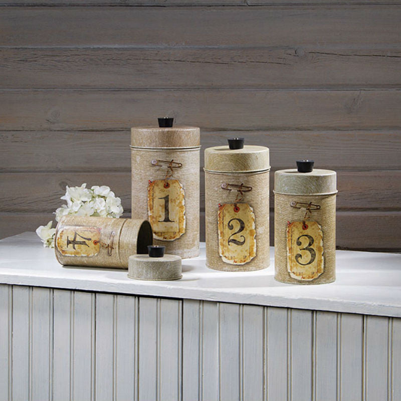 food safe burlap kitchen canisters - scratch and dent