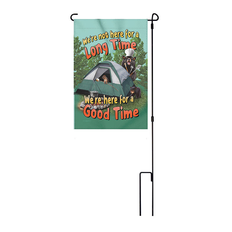 good time camping garden flag with pole