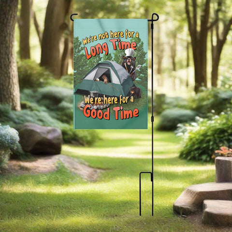 Good Time Camping Garden Flag with Pole