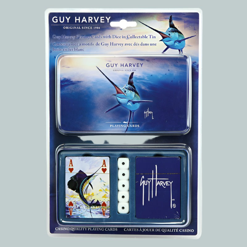 River's Edge Guy Harvey Playing Cards and Dice in Tin