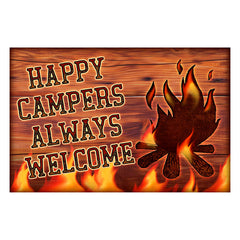 happy campers always welcome door mat