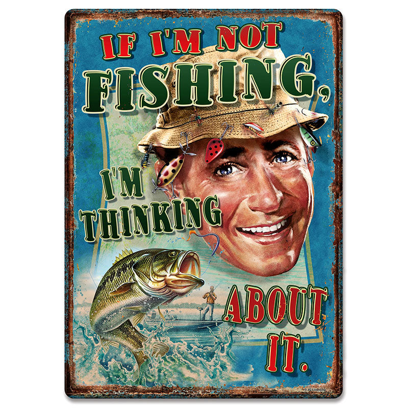 Rivers Edge 2721 Tin Sign 12in x 17in - Think Fishing