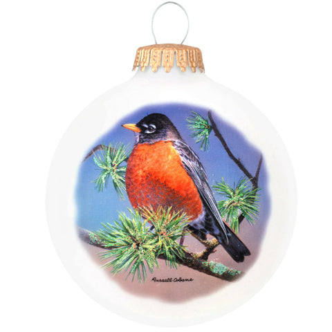 Legend Of The Robin Glass Bird Ornament