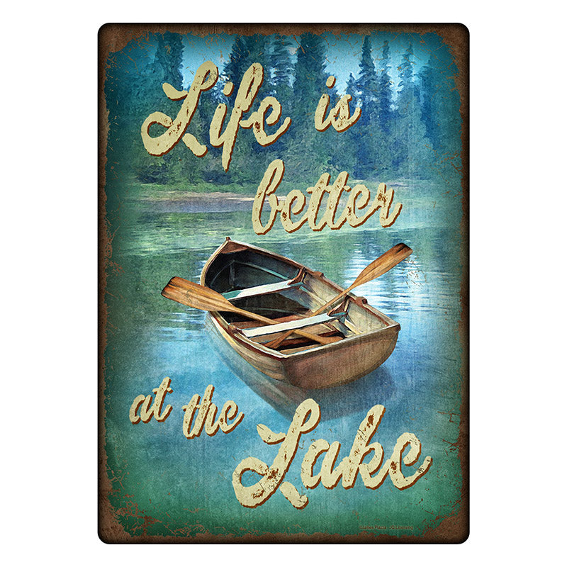 life is better at the lake tin sign