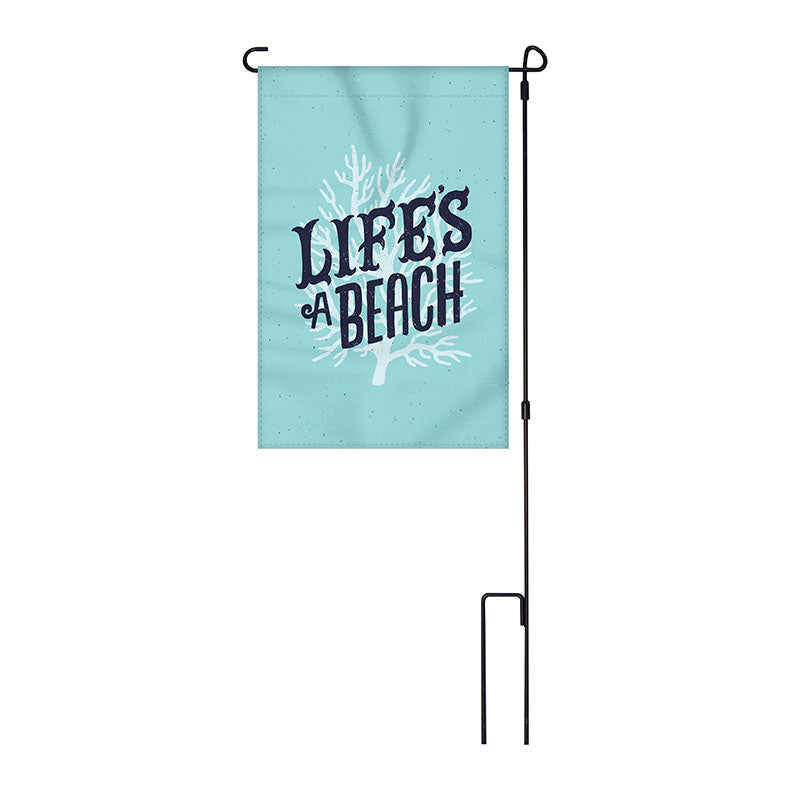life's a beach garden flag with pole