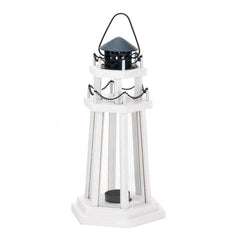 lighthouse point wooden candle lantern