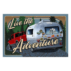 live the adventure camping door mat
