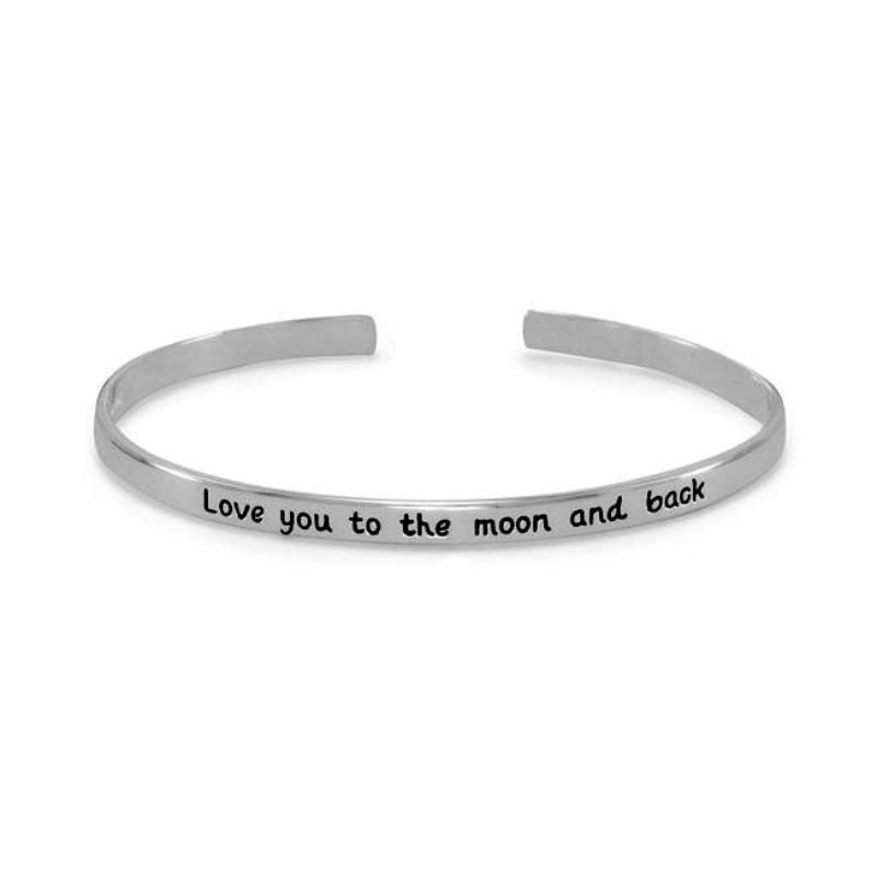 love you to the moon and back cuff bracelet