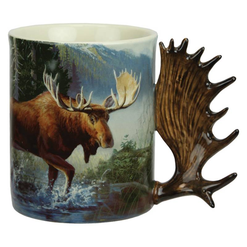 moose scene ceramic beverage mug