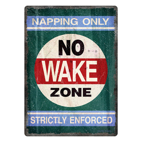 No Wake Zone Tin Sign