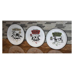 north american wilderness enamelware round platters