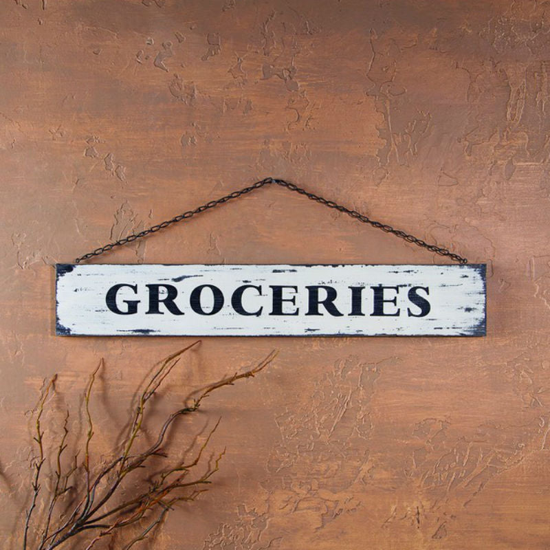 old groceries sign