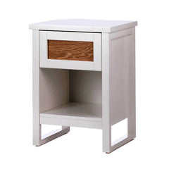 perfectly white and wood side table