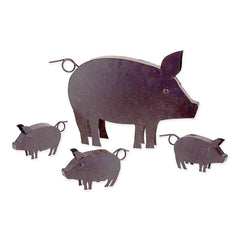 pig and piglets metal garden sculptures
