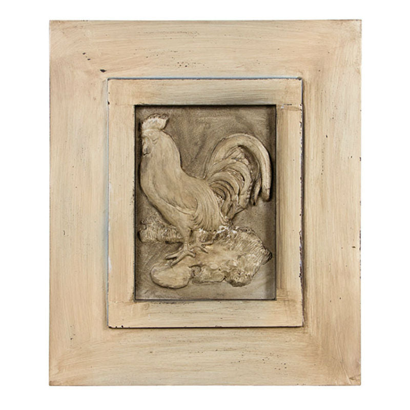 raised rooster wooden wall art
