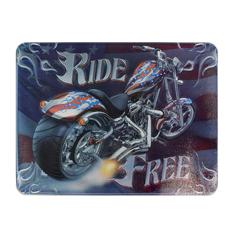 Ride Free Motorcycle Glass Cutting Board