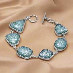 roman glass toggle bracelet