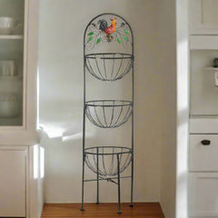 rooster three tier kitchen baskets